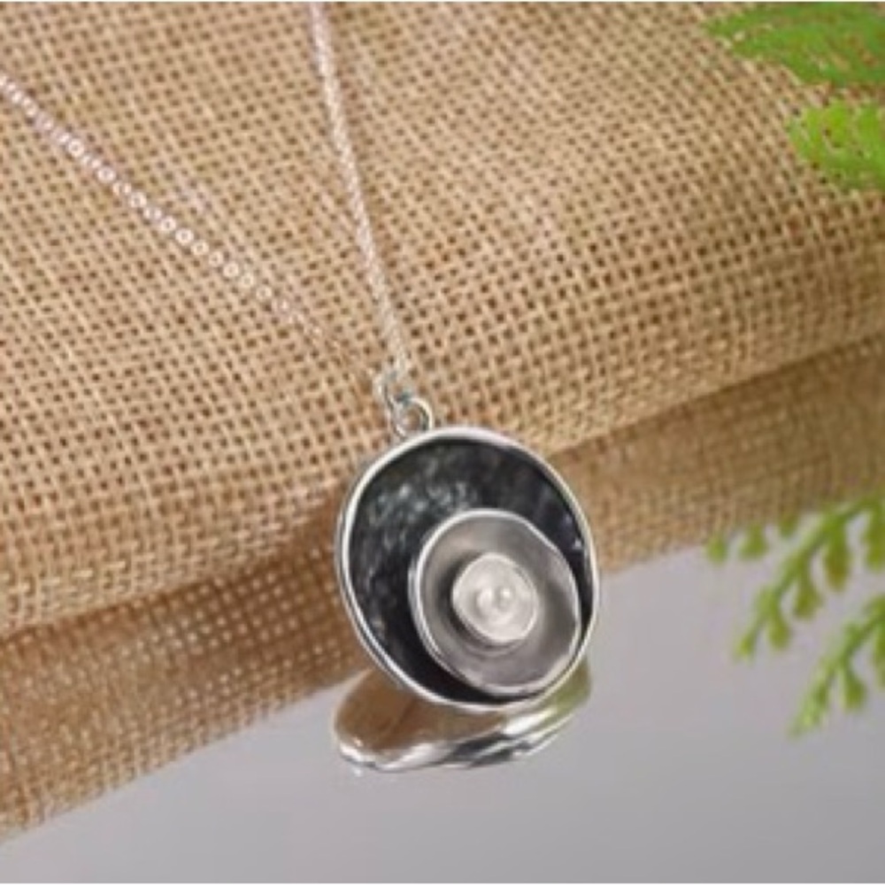 Silver Layered Circle Pendant Necklace